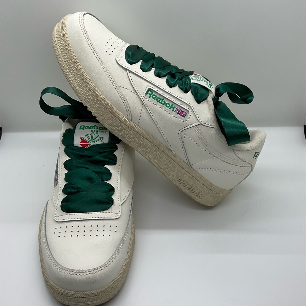 🦊 REEBOK CLUB C VINTAGE SNEAKERS Satin Laces CLASSIC Y2K Throwback Women’s 5